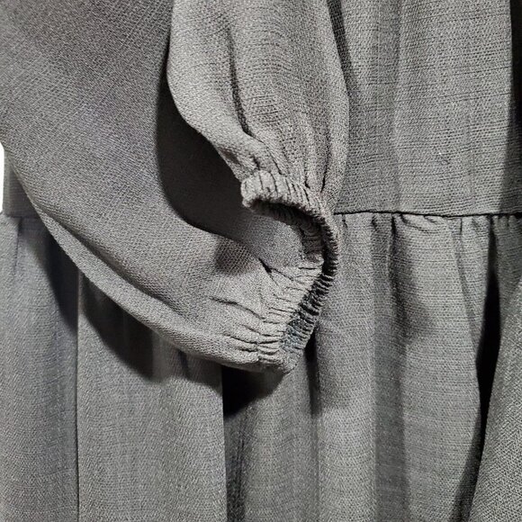 Altar'd State Women's Black Long-Sleeve Tiered Babydoll Dress Peasant Boho Sz L - Picture 13 of 14